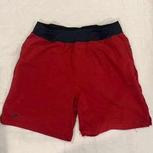 M Red Fabletics Workout Shorts